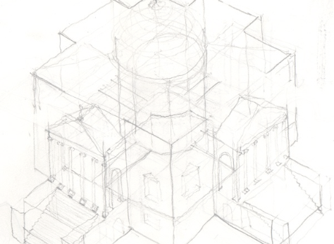 sketch of JAA office building